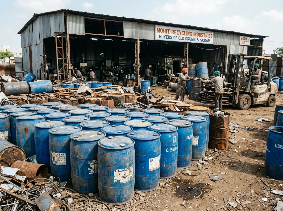 Industrial plastic drums and barrels scrap